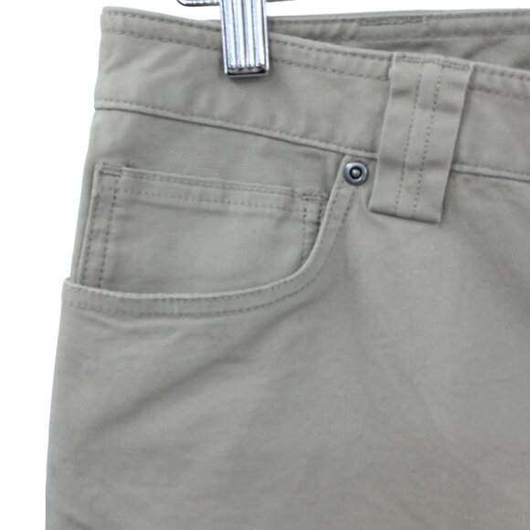 Duluth Trading Khaki Flat Front Cargo Pants Size 12 x 29 Tan Canvas Workwear - Picture 3 of 12